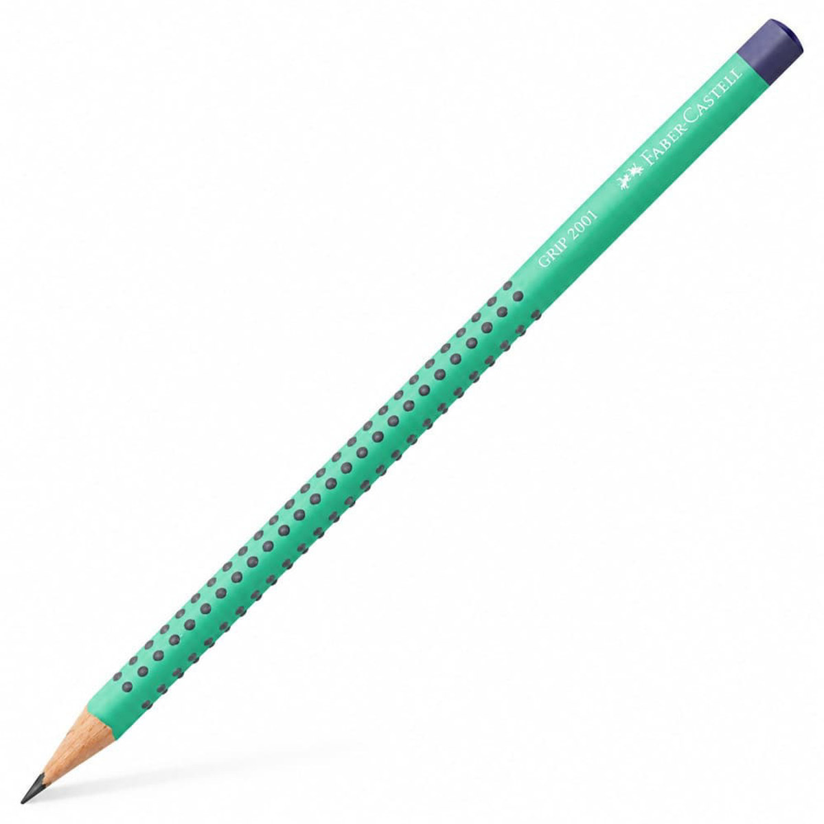 Μολύβι Faber-Castell Grip 2001 Buzzing Blue σκληρότητας B με εργονομικό τριγωνικό σχήμα και ανάγλυφη αντιολισθητική ζώνη Grip