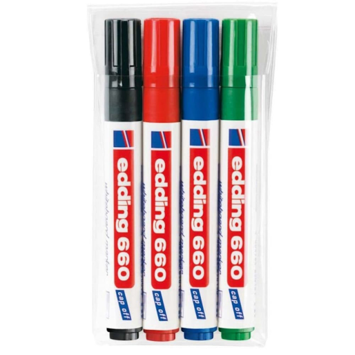 Εικόνα της Μαρκαδόροi Edding Whiteboard +flipchart Marker 4τεμ. 01.660