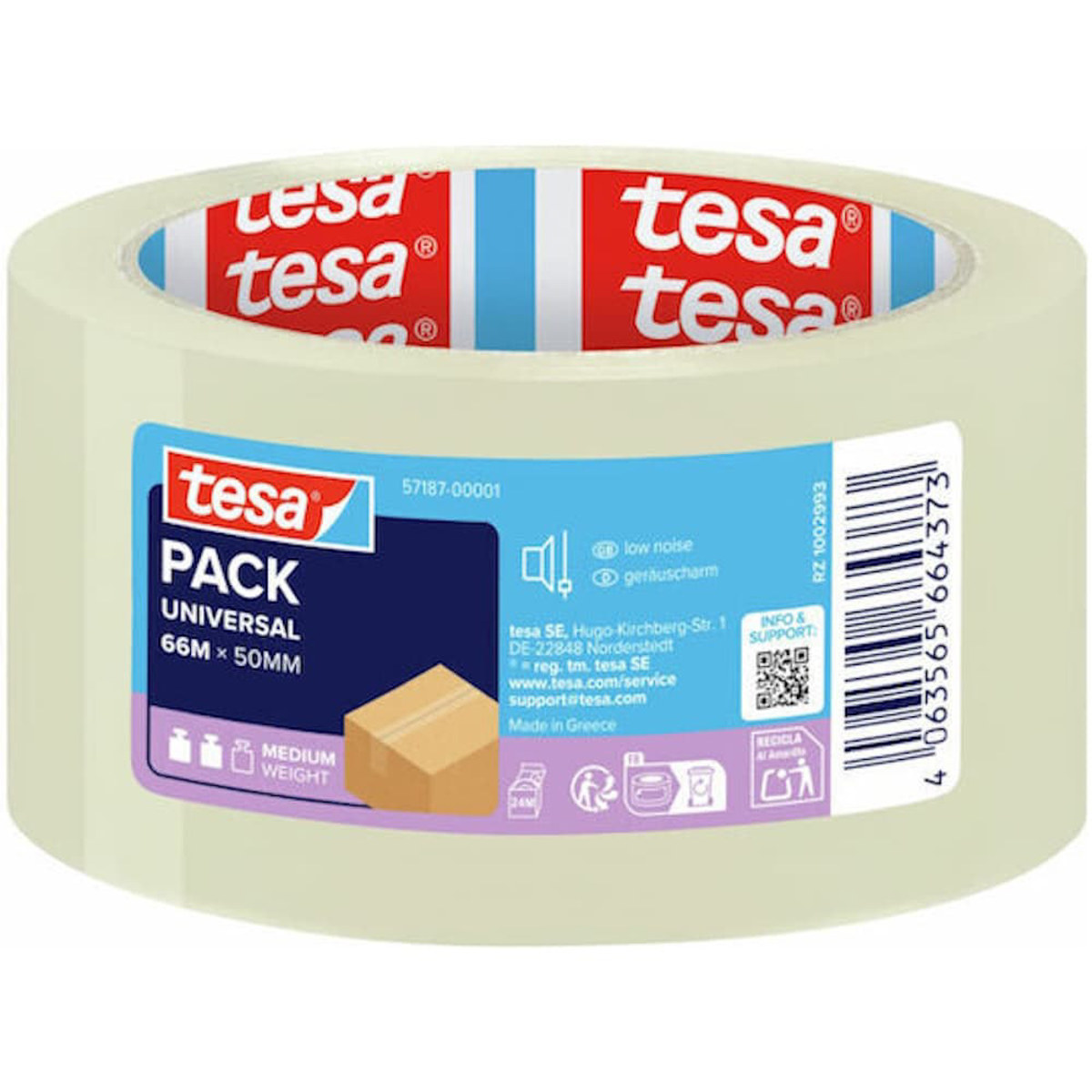 Εικόνα της Ταινία συσκευασίας Tesa P.P. διάφανη αθόρυβη 50mmX66m