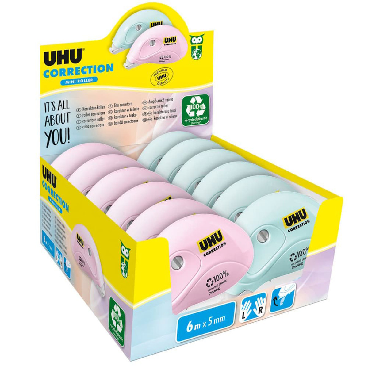 Εικόνα της UHU διορθωτική ταινία mini pastel 5mmx6m. δύο χρώματα