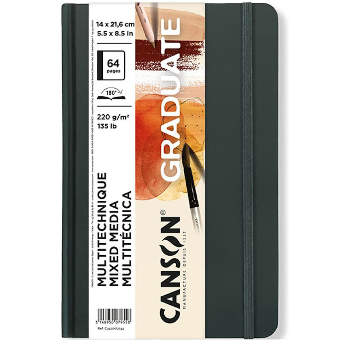 Εικόνα της Canson Sketchbook Graduate Mixed Media Natural Hard 14.6x21.6cm 220gr/m 32φ. C31200L034