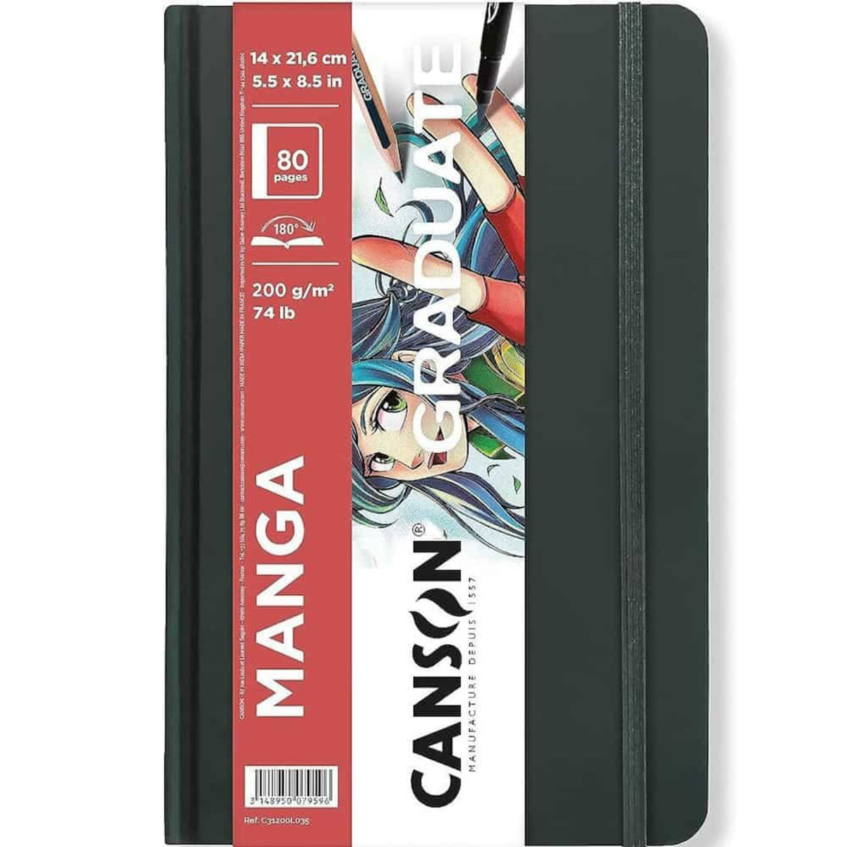 Εικόνα της Canson Sketchbook Graduate Manga Hard 14x21.6cm 200gr/m 40φ. Portrait C31200L035