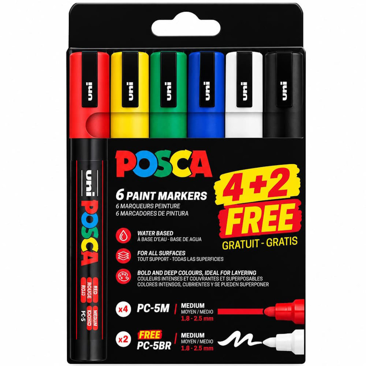 Εικόνα της Posca Μαρκαδόροι Set Promo Medium 4+2 PC-5M & PC-5BR