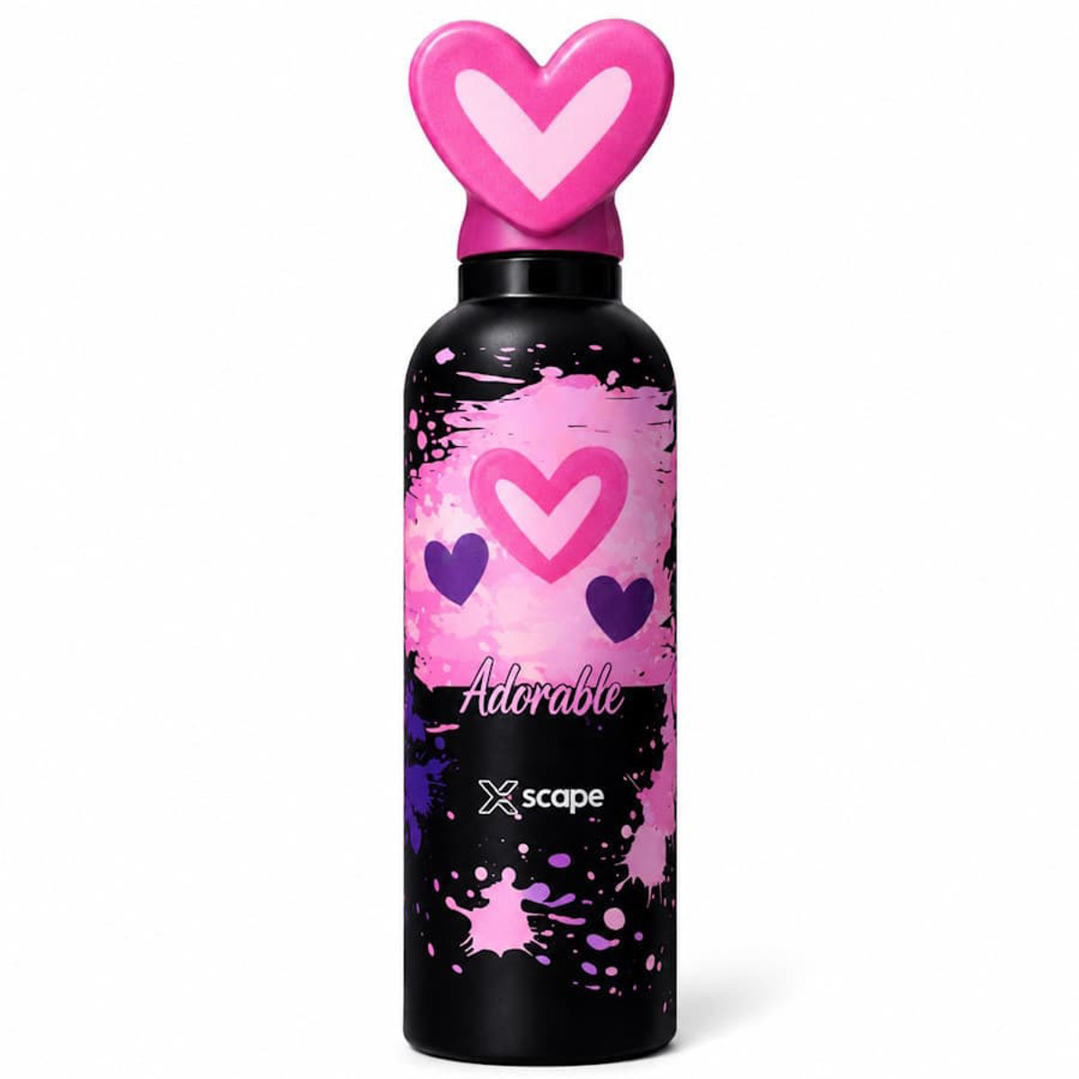 Παγούρι θερμός Graffiti Xscape 500 ml με σχέδιο καρδιές σε μωβ και ροζ