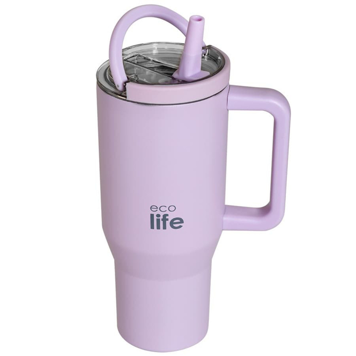 Εικόνα της Θερμός Ecolife Lid Tumbler 2 Handles 900ml Light Lilac 33-BO-7076