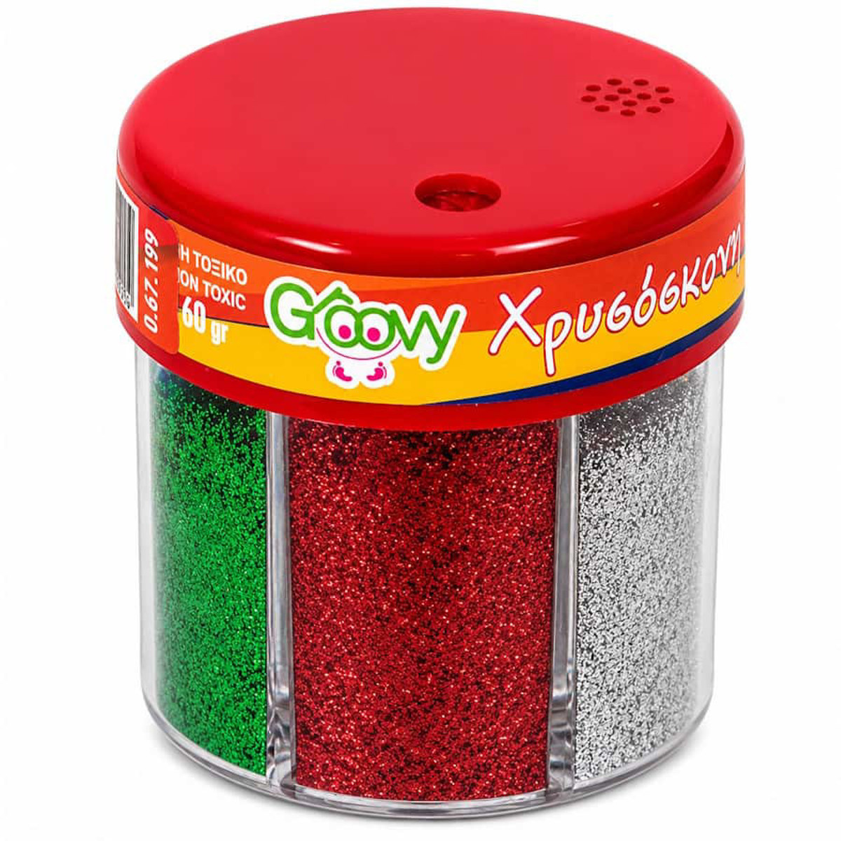 Εικόνα της Glitter πούδρα 6/χρώματα 60gr Groovy