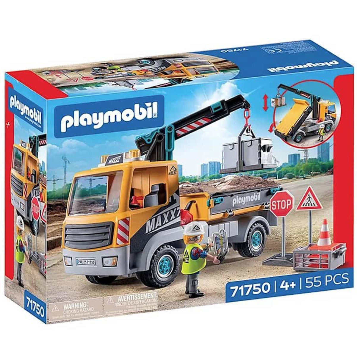 Εικόνα της Playmobil City Action Φορτηγό κατασκευών με γερανό 71750