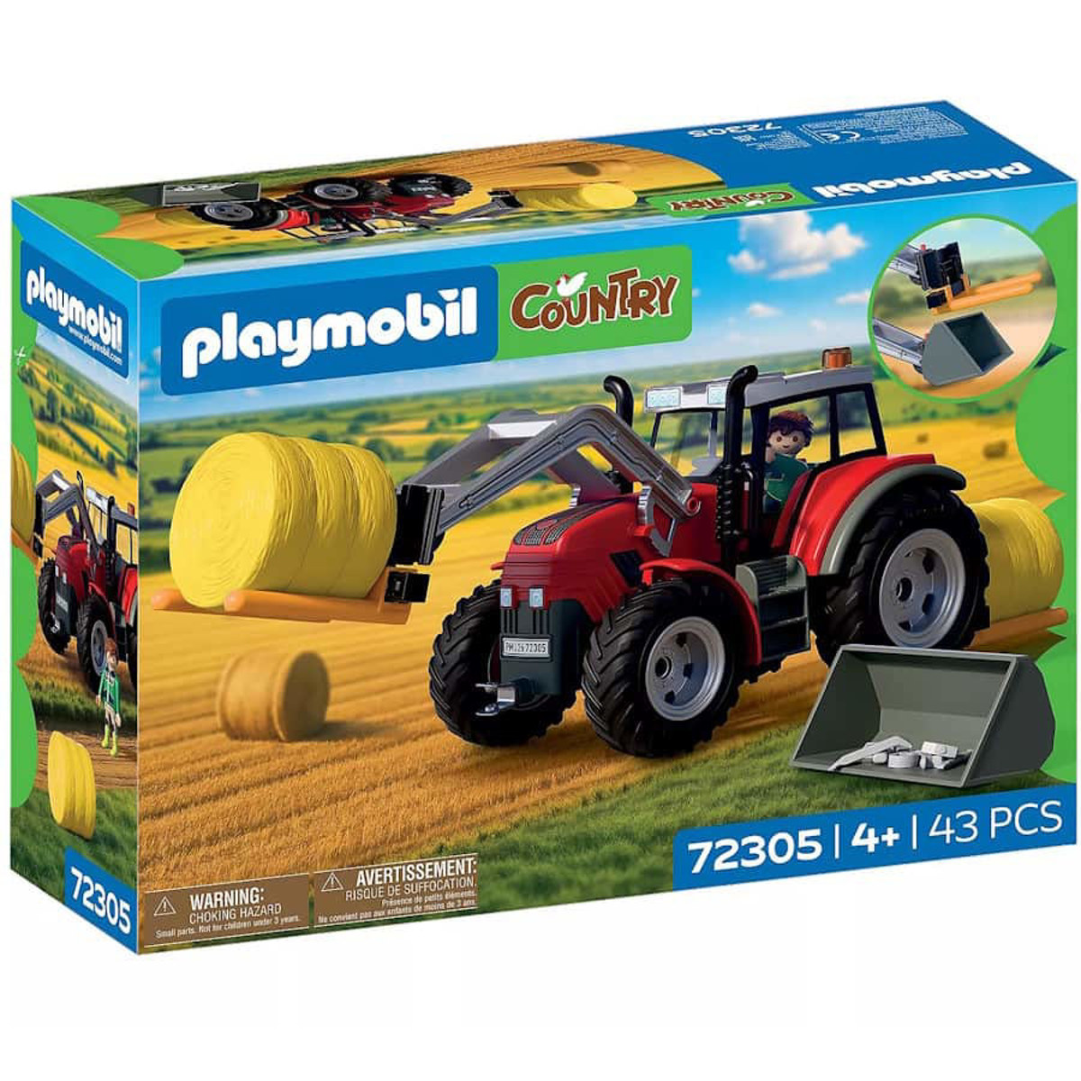 Εικόνα της Playmobil Country Μεγάλο τρακτέρ με μπάλες άχυρου 72305