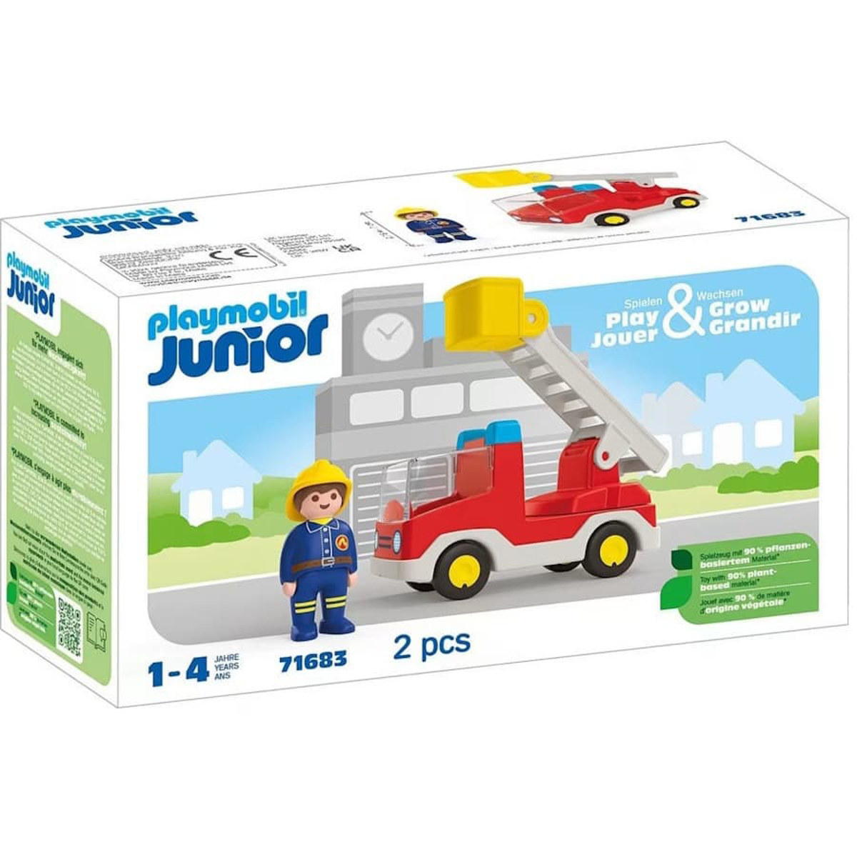 Εικόνα της Playmobil Junior Πυροσβέστης με κλιμακοφόρο όχημα 71683