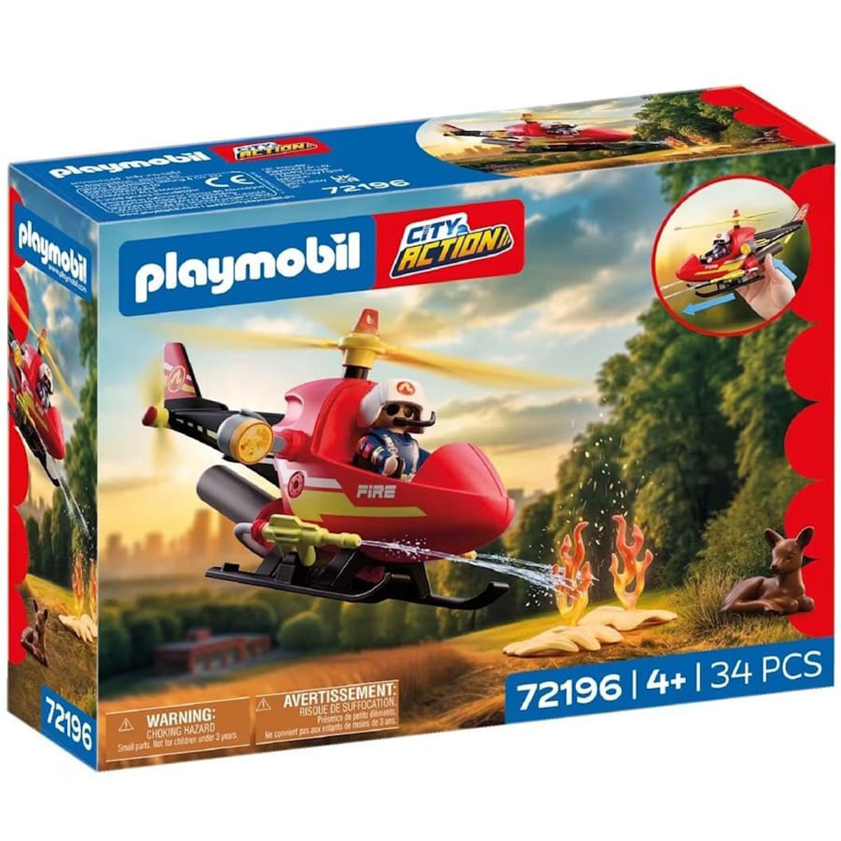 Εικόνα της Playmobil City Action Ελικόπτερο Πυροσβεστικής 72196