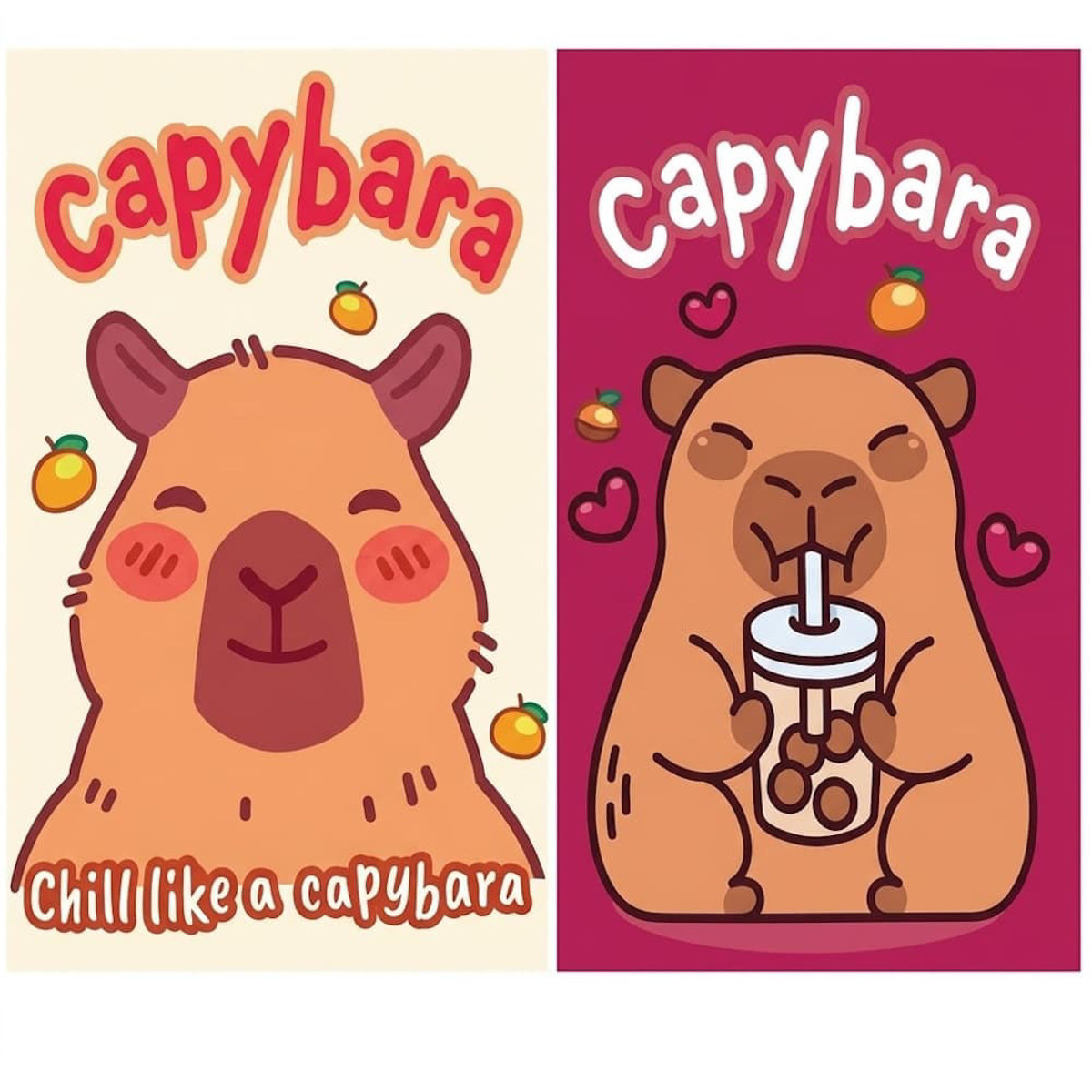 Εικόνα της Gim Τετράδιο καρφίτσα Capybara 40φ. 17x25cm  2 σχέδια* 300-17400