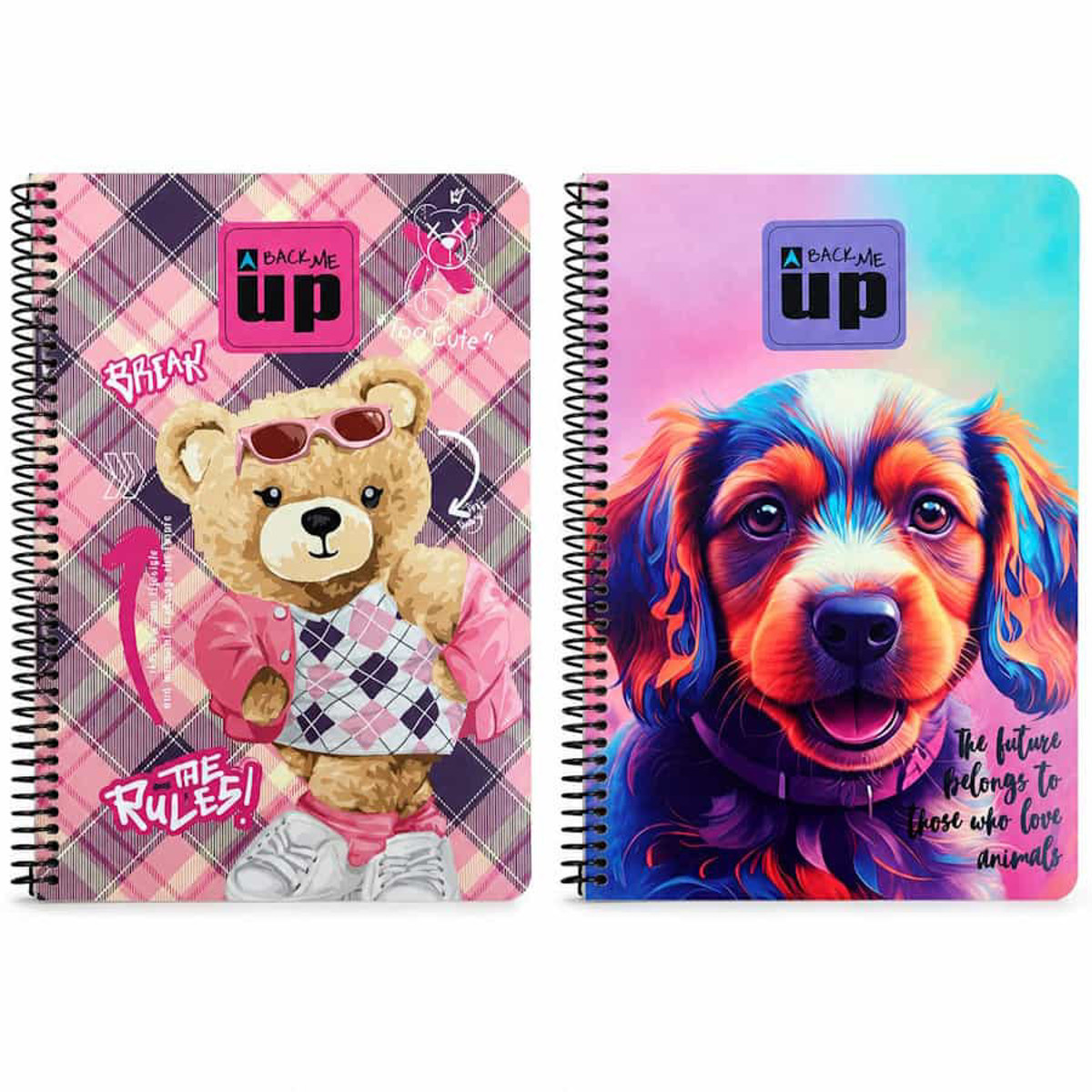 Εικόνα της Back Me Up Τετράδιο σπιράλ Puppy-Scotch Bear 17x25cm 2/θεμ. 70φ 357-42402 ( *Δύο σχέδια )