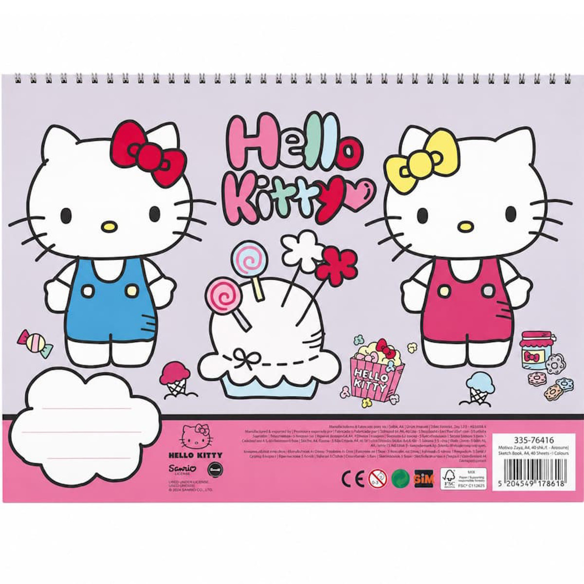 Εικόνα της Gim Μπλοκ ζωγραφικής 40φ+Stic. Hello Kitty 33x23cm. 335-76416
