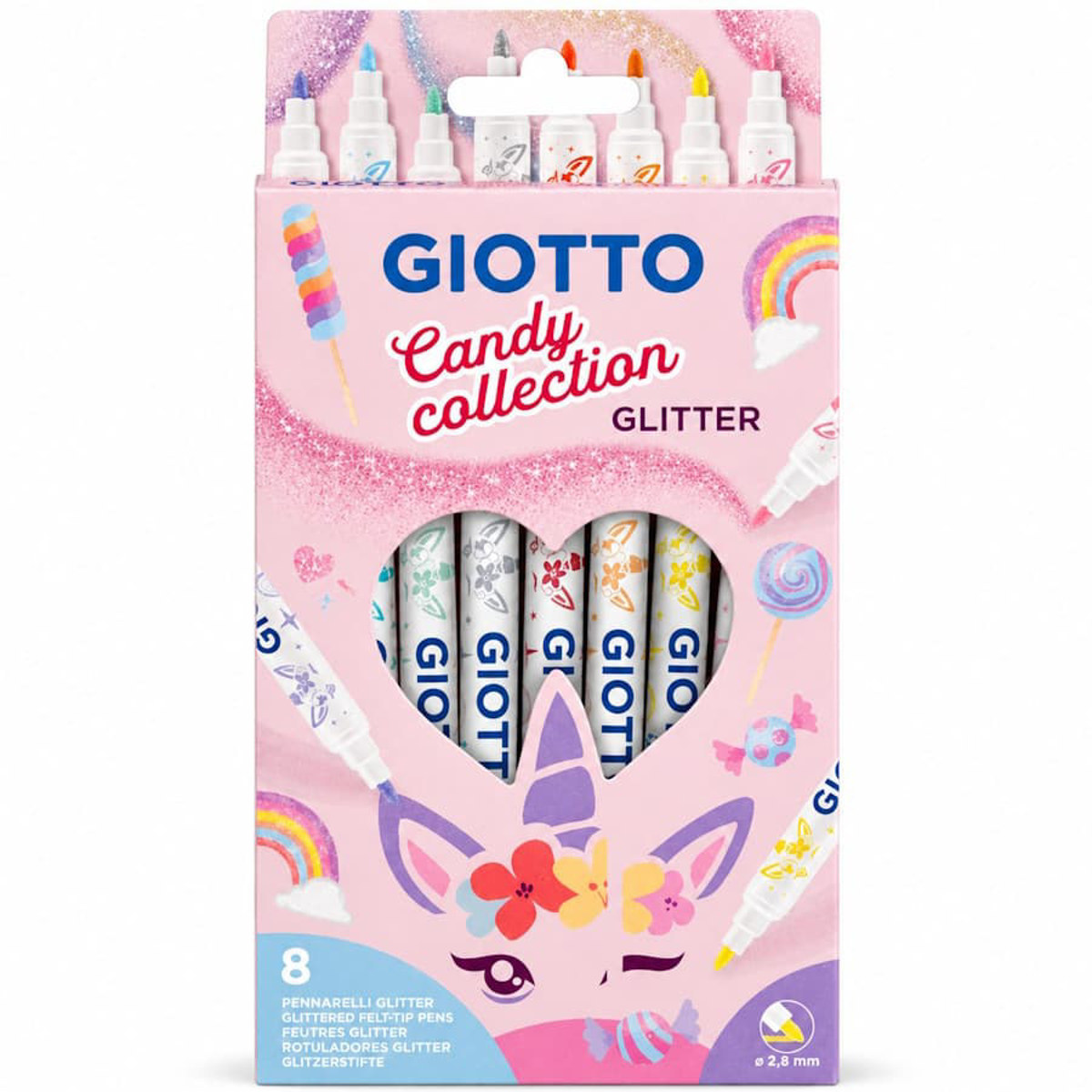 Εικόνα της Giotto Μαρκαδόροι glitter pastel Candy Collection 8τεμ. F428500