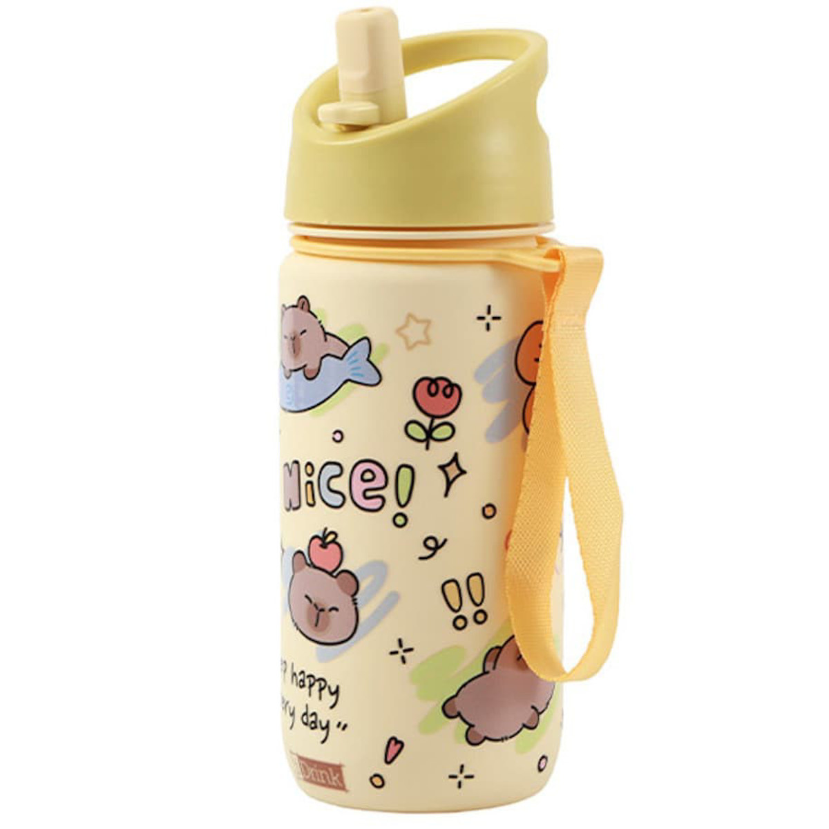 Εικόνα της iDrink Παγούρι Θερμός με καλαμάκι Capybara 420ml ID0556A