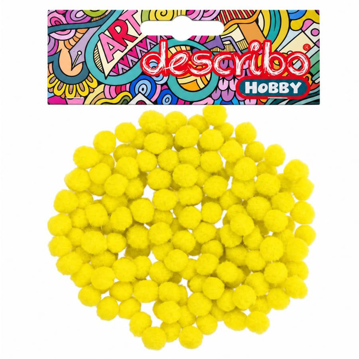 Εικόνα της Describo Μπάλες pompons 10mm κίτρινες 200τεμ. DES-0109