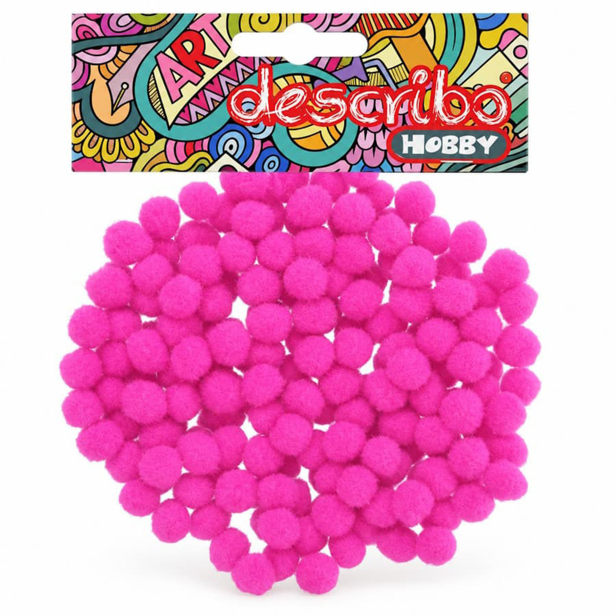 Εικόνα της Describo Μπάλες pompons 10mm ροζ 200τεμ. DES-0112