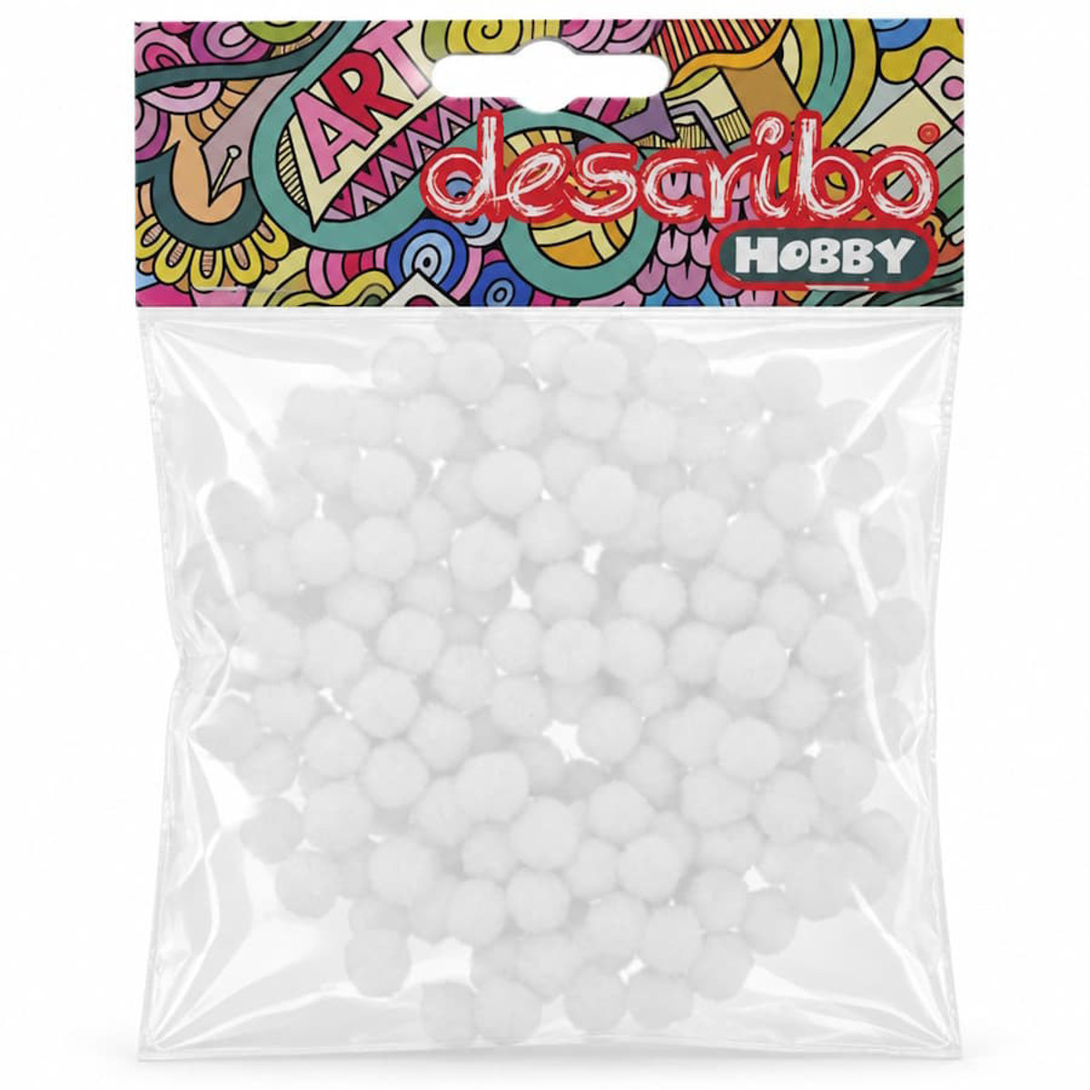 Εικόνα της Describo Μπάλες pompons 10mm λευκές 200τεμ. DES-0105