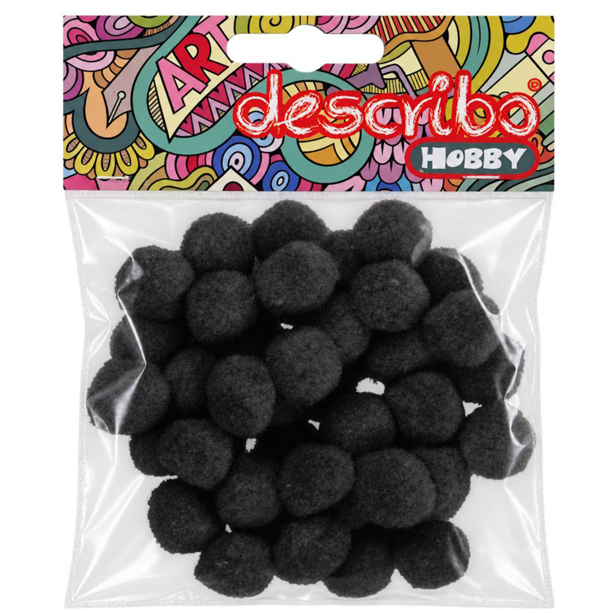 Εικόνα της Describo Μπάλες pompons 25mm μαύρες 50τεμ. DES-0069