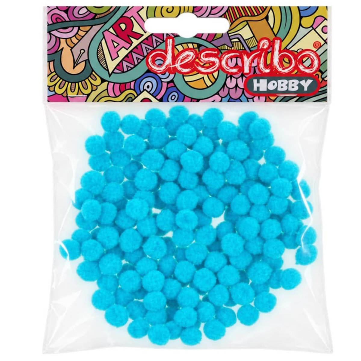 Εικόνα της Describo Μπάλες pompons 10mm γαλάζιες 200τεμ. DES-0109
