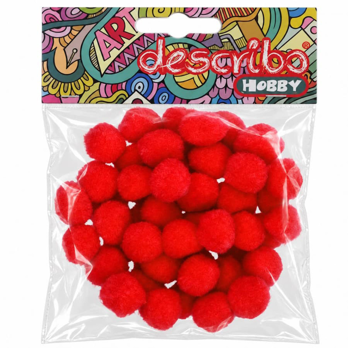Εικόνα της Describo Μπάλες pompons 25mm κόκκινες 50τεμ. DES-0071