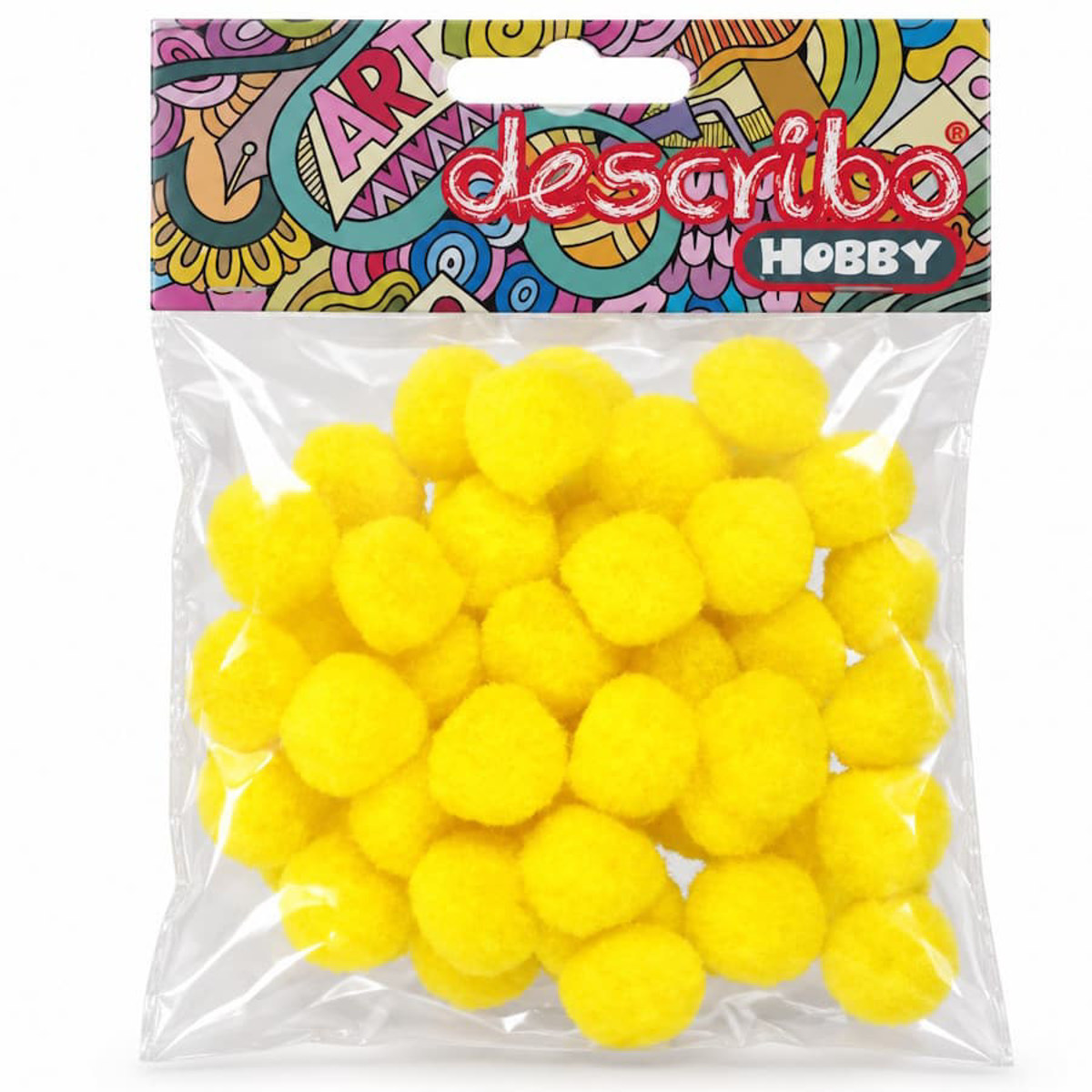 Εικόνα της Describo Μπάλες pompons 25mm κίτρινες 50τεμ. DES-0072