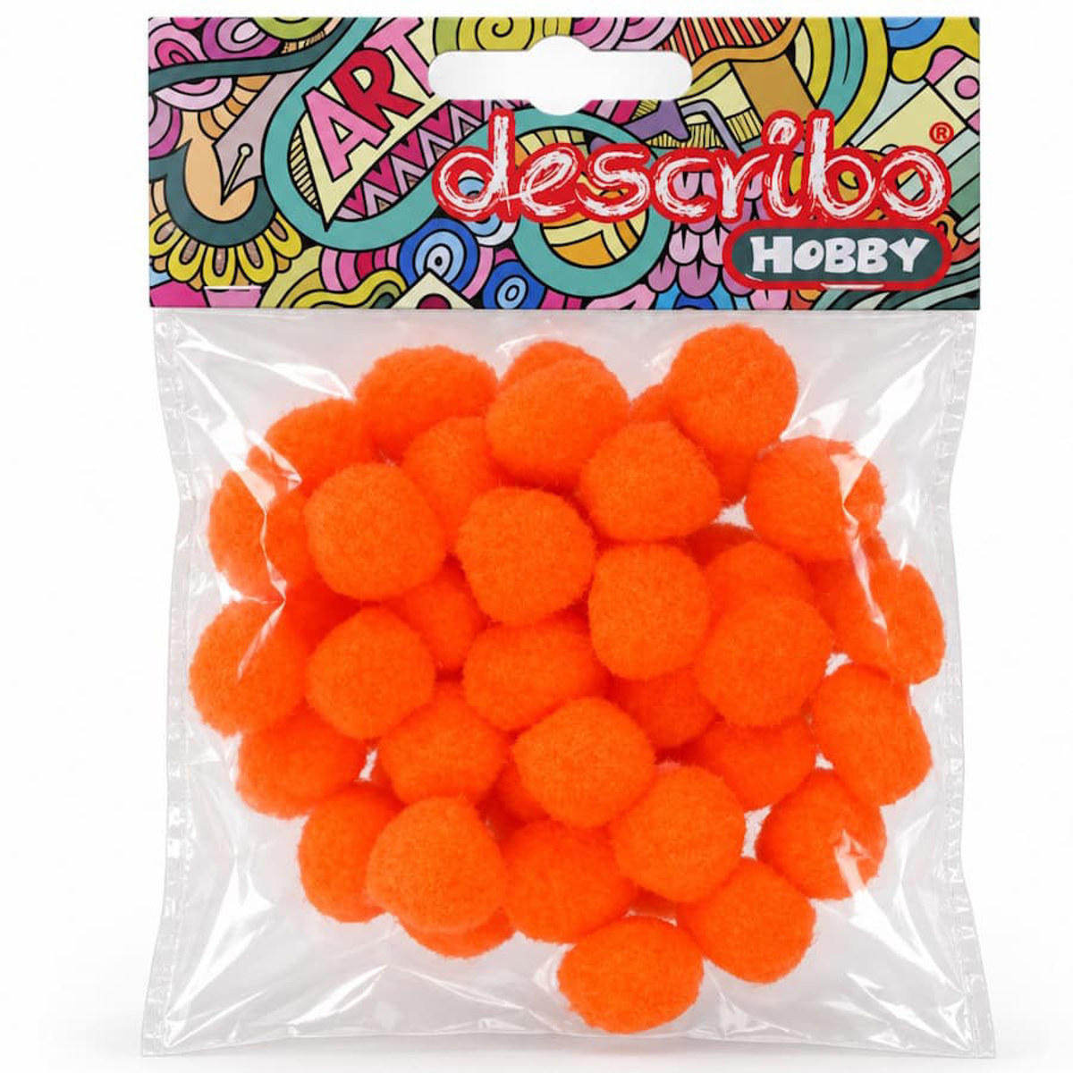 Εικόνα της Describo Μπάλες pompons 25mm πορτοκαλί 50τεμ. DES-0073