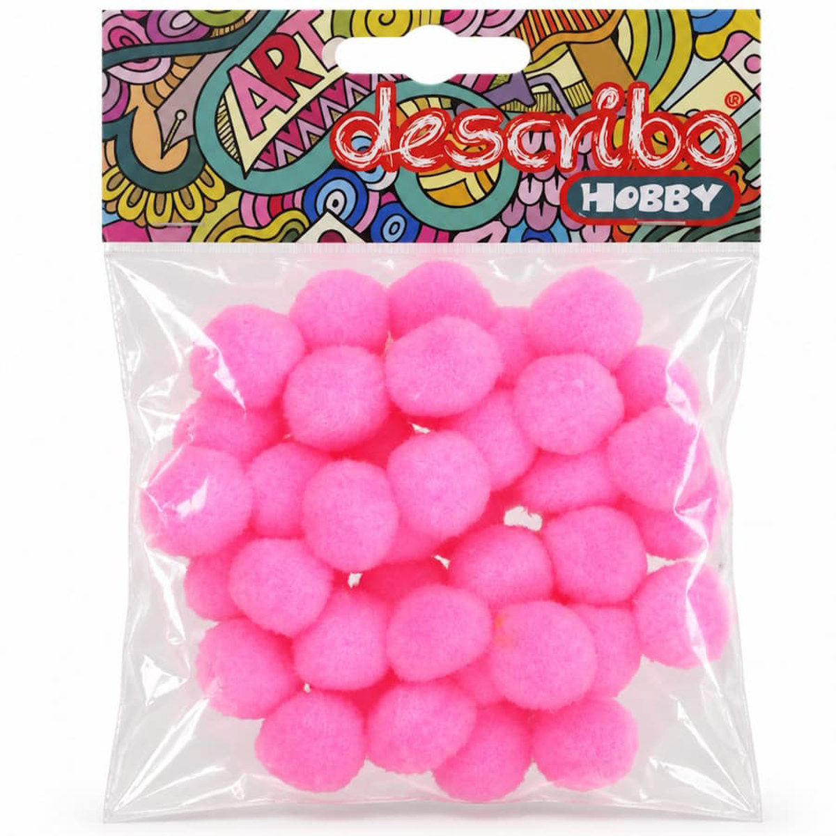 Εικόνα της Describo Μπάλες pompons 25mm ροζ 50τεμ. DES-0075