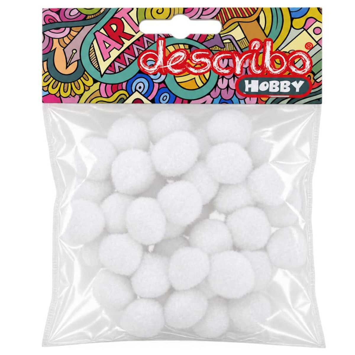 Εικόνα της Describo Μπάλες pompons 25mm λευκά 50τεμ. DES-0068