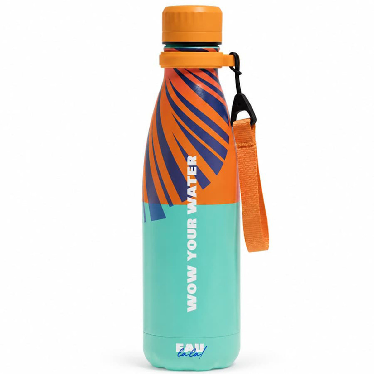 Εικόνα της  Μπουκάλι Θερμός Eau Lala Ανοξείδωτο BPA Free 500ml πορτοκαλί με λαβή