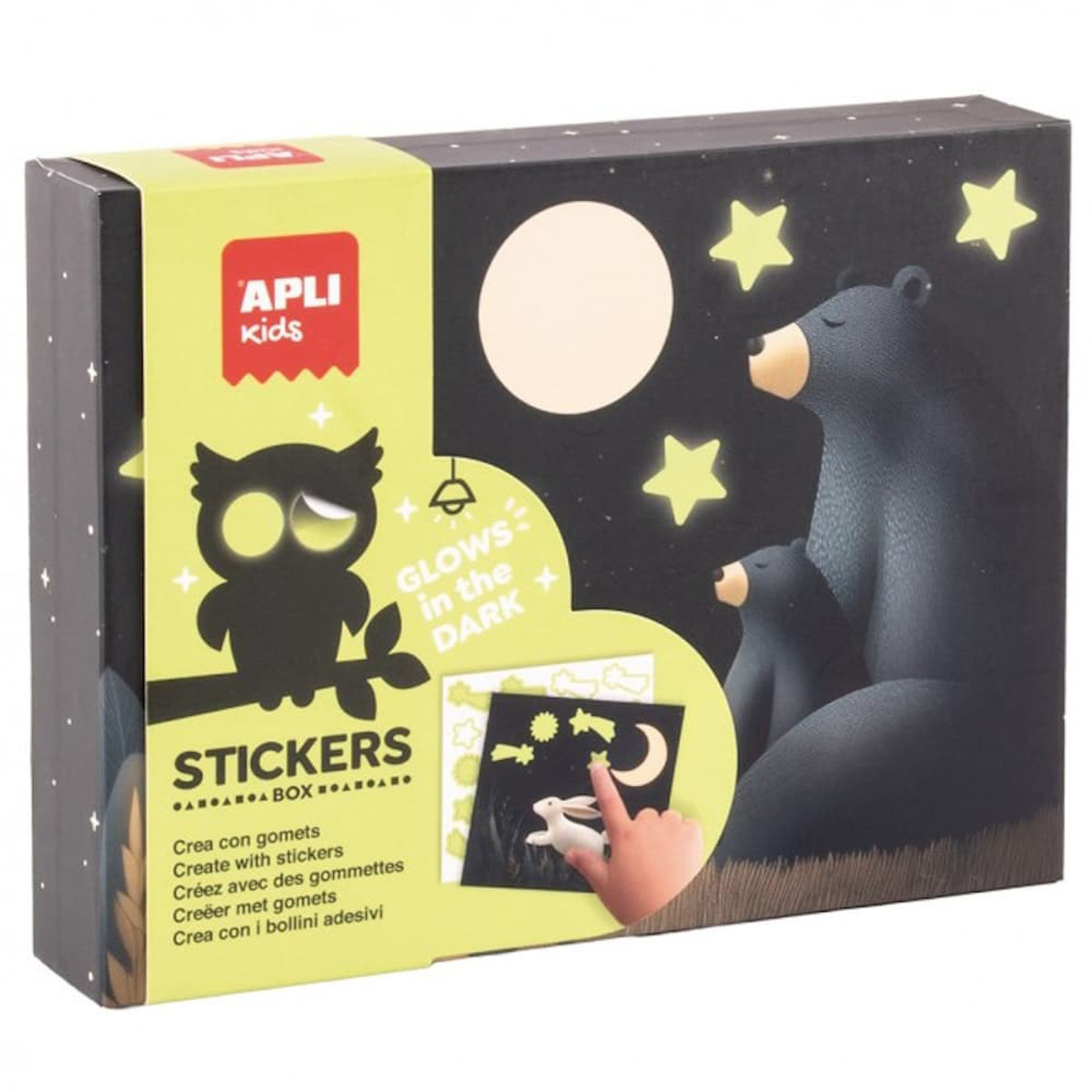 Εικόνα της Apli Kids Stickers Box Glow in the Dark Bear 20680
