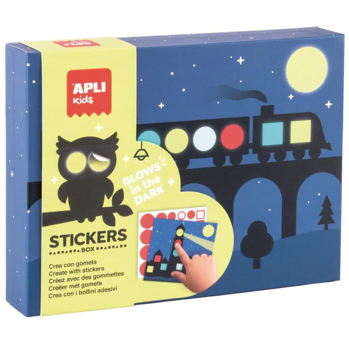 Εικόνα της Apli Kids Stickers Box Glow in the Dark Train 20679
