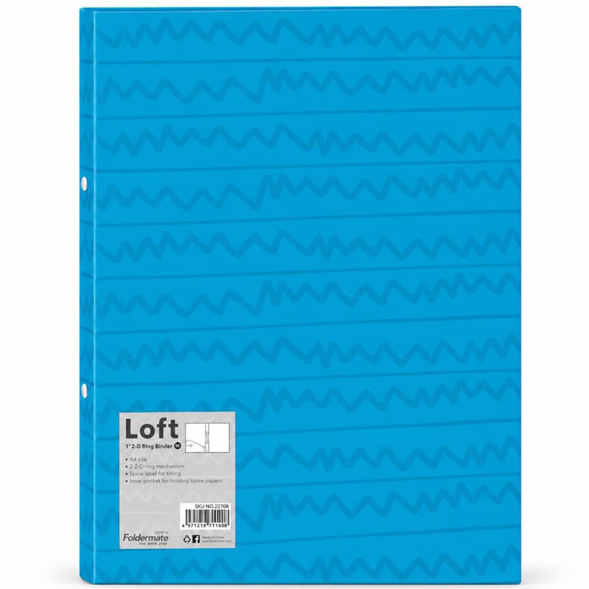 Εικόνα της Foldermate Ντοσιέ Loft γαλάζιο P.P. Α4 2/κρiκ 22708