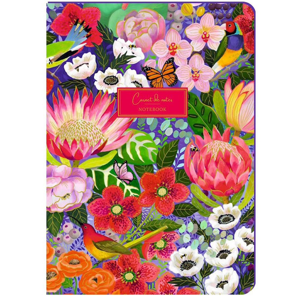 Εικόνα της Premium Paper Notebook Elegance Α5 ρηγέ Tropical Flower Garden Texture PI25238