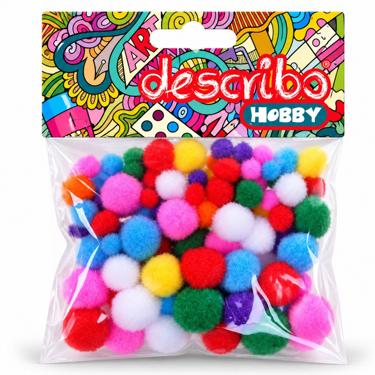 Εικόνα της Describo Μπάλες pompons 80τεμ. 10-15-20-25mm Des-0077