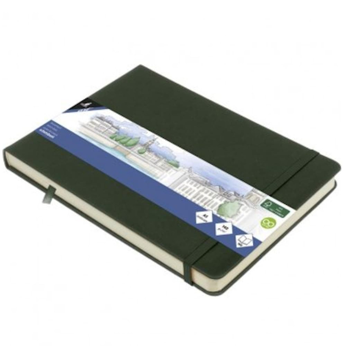 Εικόνα της Sketchbook Kangaro 140g/m2  A5 160φ. Landscape Forest Green με λάστιχο K-861238