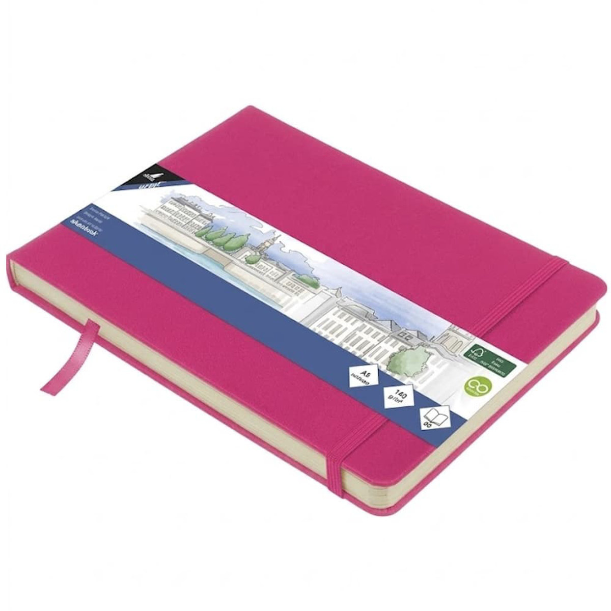 Εικόνα της Sketchbook Kangaro 140g/m2  A5 160φ. Landscape Hot Pink με λάστιχο K-861310