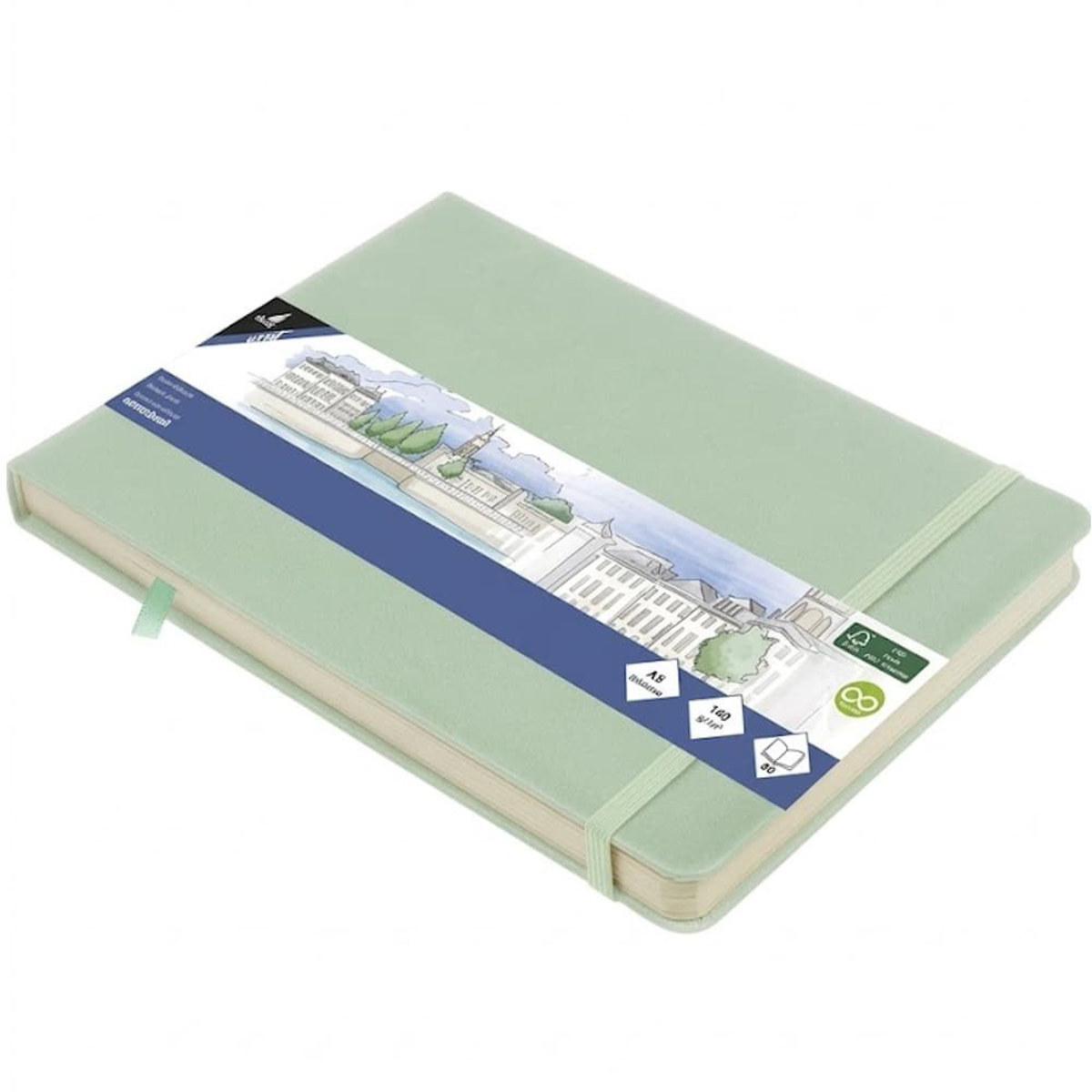 Εικόνα της Sketchbook Kangaro 140g/m2  A5 160φ. Landscape Mint με λάστιχο K-861234