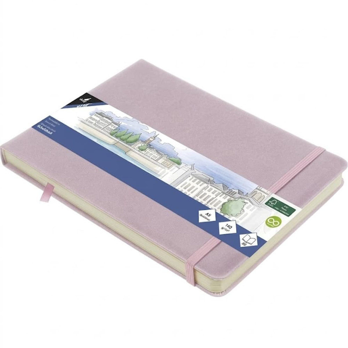 Εικόνα της Sketchbook Kangaro 140g/m2  A5 160φ. Landscape Violet με λάστιχο K-861233