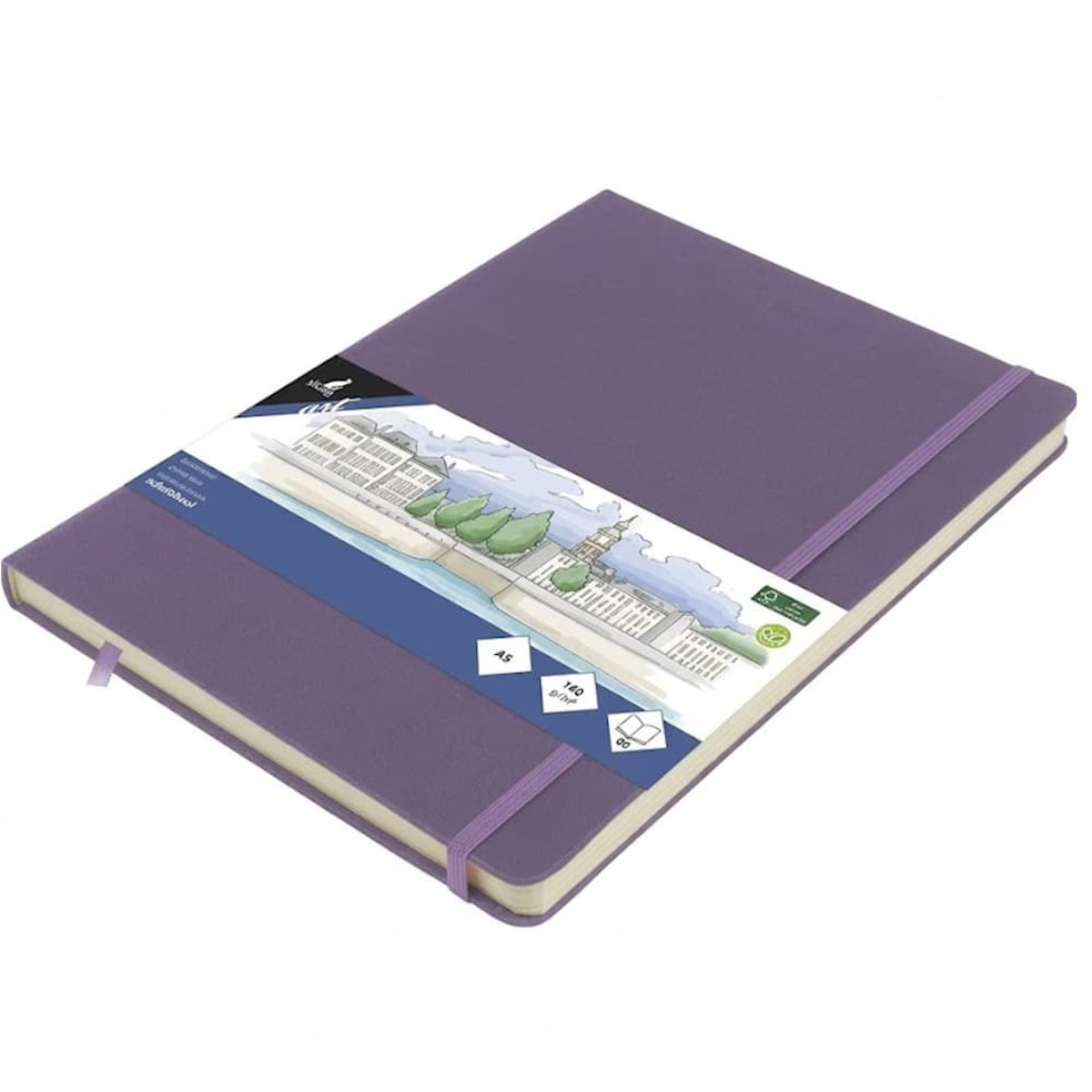 Εικόνα της Sketchbook Kangaro 140g/m2  A4 160φ. Vertical Heather Purple με λάστιχο K-861333