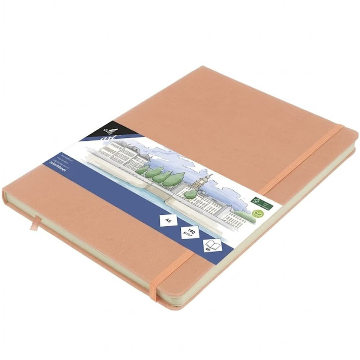 Εικόνα της Sketchbook Kangaro 140g/m2  A4 160φ. Vertical Old Pink με λάστιχο K-861242
