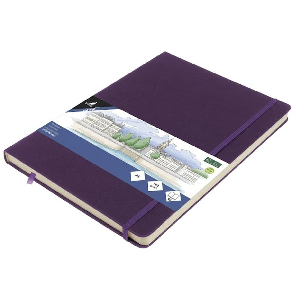 Εικόνα της Sketchbook Kangaro 140g/m2  A4 160φ. Vertical Purple Heart με λάστιχο K-861332