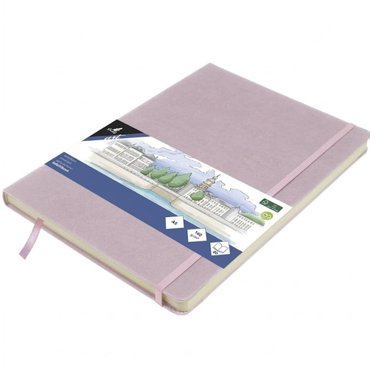 Εικόνα της Sketchbook Kangaro 140g/m2  A4 160φ. Vertical Violet με λάστιχο K-861243