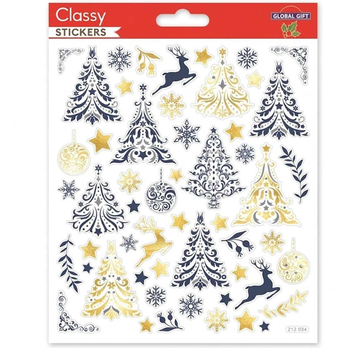 Εικόνα της Global Gift Αυτοκόλλητα classy Christmas 15x17cm 212034