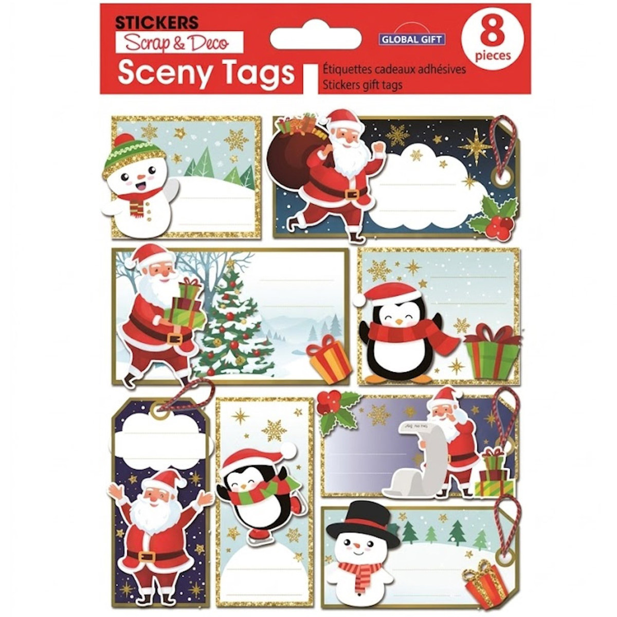 Εικόνα της Global Gift Αυτοκόλλητα sceny tag Christmas 14x12cm 540122