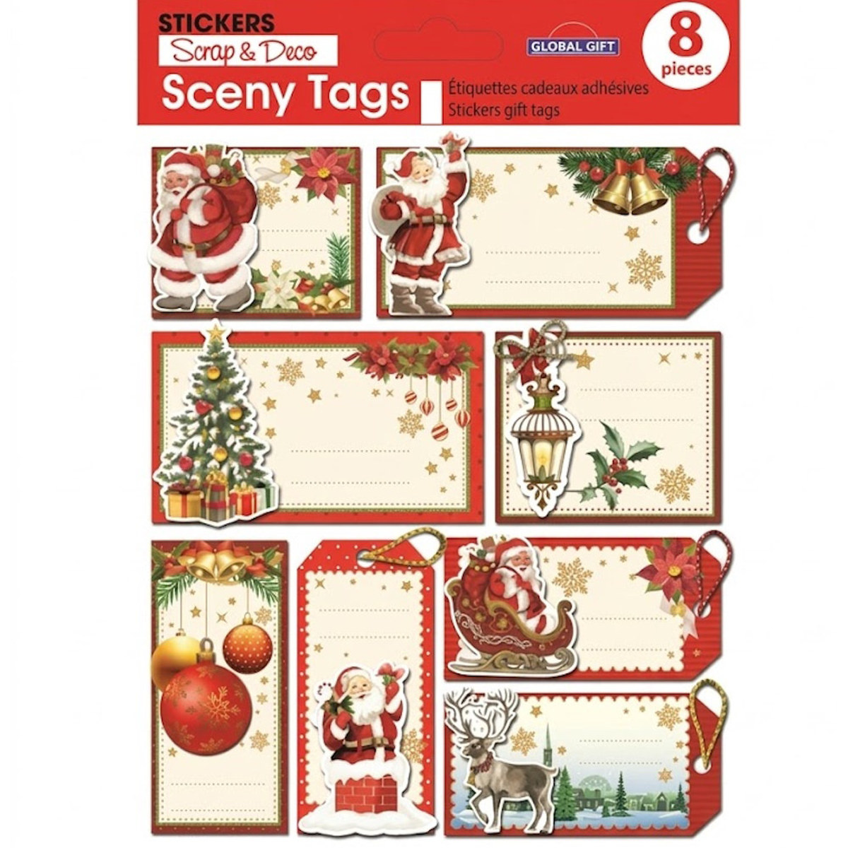 Εικόνα της Global Gift Αυτοκόλλητα sceny tag Christmas 14x12cm 540125