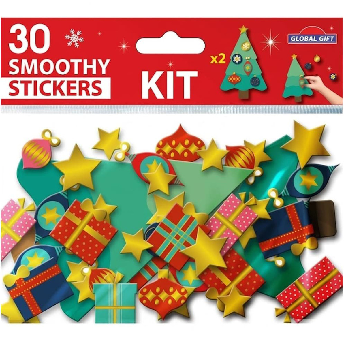Εικόνα της Global Gift Αυτοκόλλητα αφρώδη smoothy christmas 30τεμ. 15x8cm. 290015