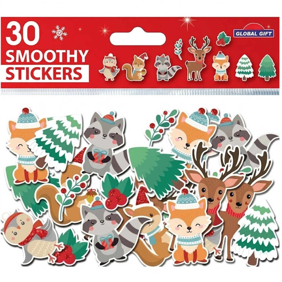 Εικόνα της Global Gift Αυτοκόλλητα αφρώδη smoothy christmas 30τεμ. 15x8cm. 290016