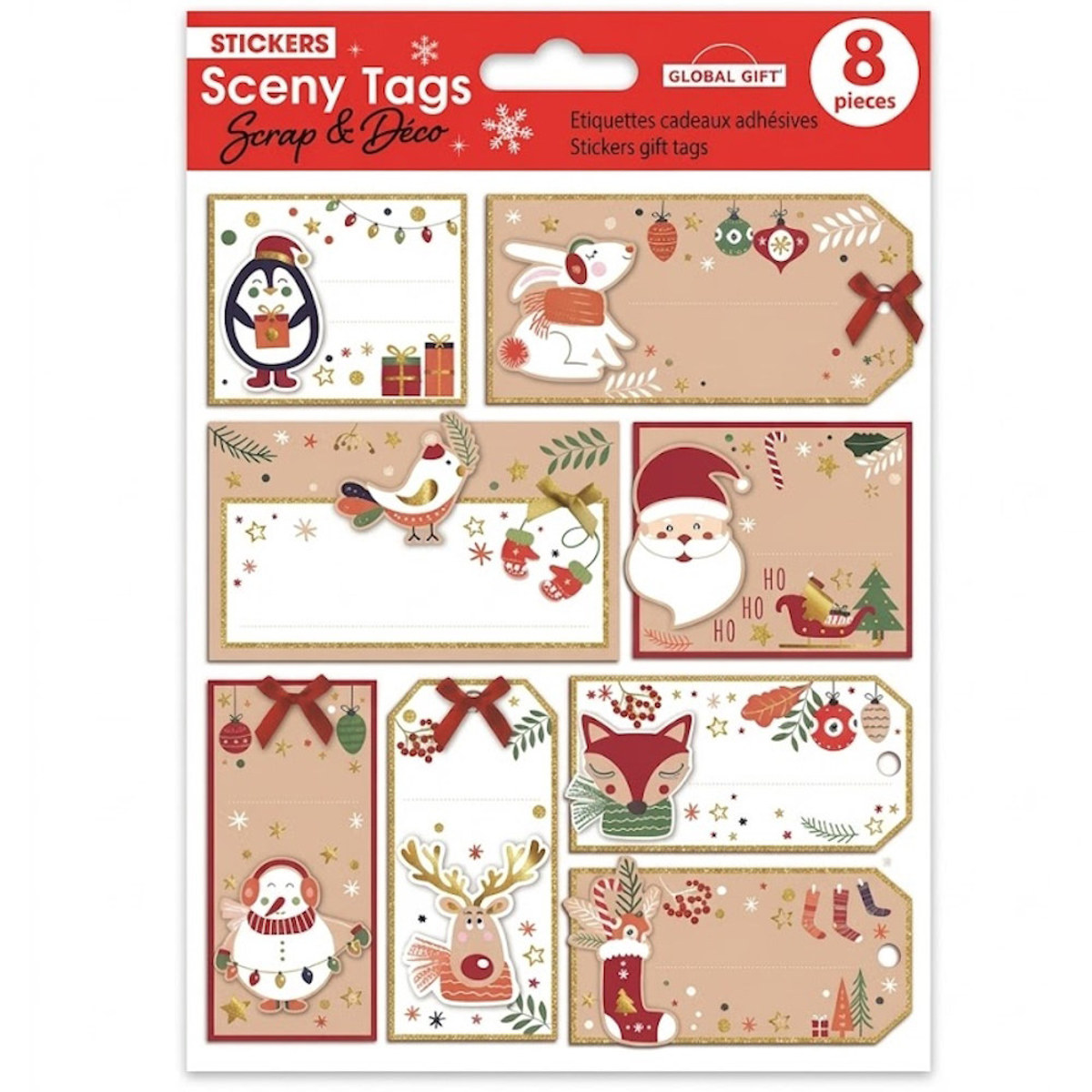 Εικόνα της Global Gift Αυτοκόλλητα sceny tag Christmas 14x12cm 540132