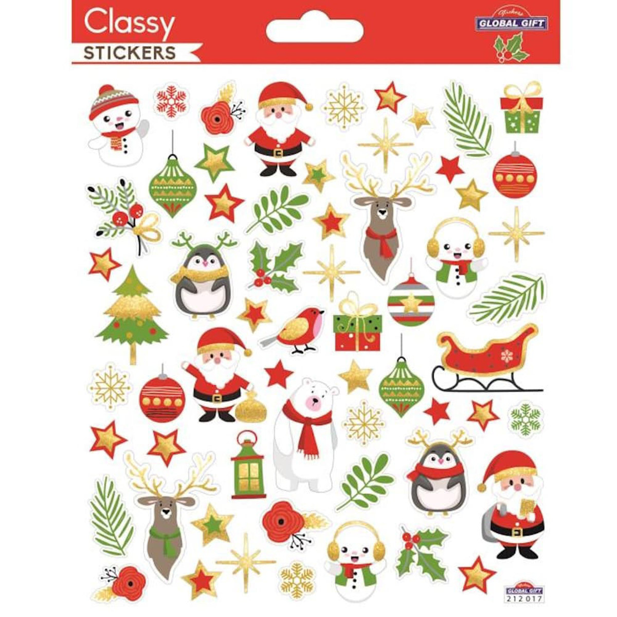 Εικόνα της Global Gift Αυτοκόλλητα Classy Christmas stickers 15x17cm 212017
